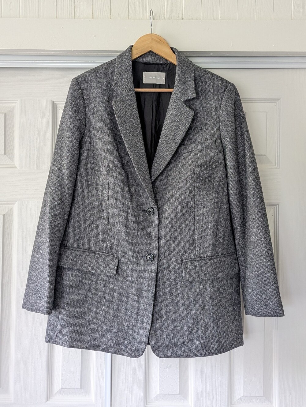 Everlane Gray Oversized Wool Blend Blazer Coat 10 Office Minimalist